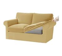 Lot de 5 housses de canapé en velours extensible avec coussins et dossiers séparés, avec bande élastique pour 1/2/3/4 places - Citron, Taille XL 2 places