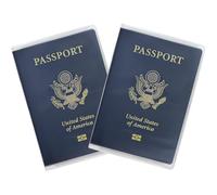 Lot de 5 housses de passeport imperméables en plastique transparent pour passeport - Unisexe - Pour adulte - Avec étui de protection en vinyle pour carte d'identité, Z_Givré, Pack of 2, Lot de 2