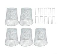 Lot de 5 housses de protection pour plantes d'extérieur avec treillis métallique et piquets de sol pour protéger les légumes, les fleurs et les arbustes dans le jardin (blanc)