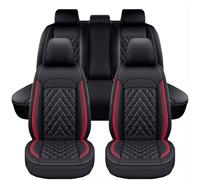 Lot de 5 housses de siège de voiture pour Fiat Bravo (2000-2014), housses de siège avant et arrière avec design de poche, côtés élastiques installation facile, C noir rouge