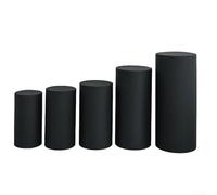 Lot de 5 housses élastiques pour supports cylindriques pour mariages et fêtes, réutilisables (noir)