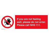Lot de 5 - If you are not feel well, please do not entreter. Please call NHS 111. with no access symbole.