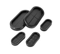Lot de 5 œillets ovales en caoutchouc noir, bague d'étanchéité, bouchon de protection for trou fermé, bouchon aveugle, câble, câblage, bagues de protection(26x55mm)