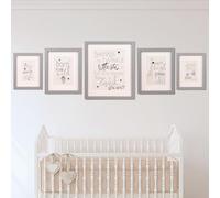 Lot de 5 impressions murales encadrées Marco Paul avec citation inspirante pour chambre d'enfant, décoration murale à suspendre pour chambre à coucher, bébé, cadre photo, décoration de chambre