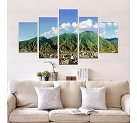Lot de 5 impressions sur toile Avila Caracas - Paysage aérien naturel - Peinture HD - Pour la maison moderne - Salon - Chambre à coucher - Bureau - Décoration murale de l'espace - Affiches encadrées