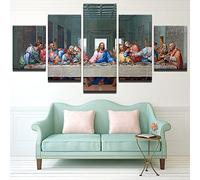 Lot de 5 impressions sur toile moderne « The Last Cène Da Vinci Jésus apôtres » pour la maison, le salon, la chambre à coucher, le bureau - Œuvre d'art encadrée prête à être accrochée