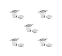 Lot de 5 infuseurs à thé portables avec couvercle passoire à épices pour camping en plein air