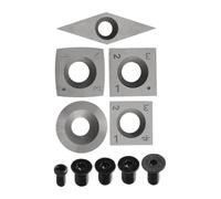 Lot de 5 inserts de coupe en carbure pour tour à bois, 4 formes, pour tours à bois, avec vis M6/M5/M5