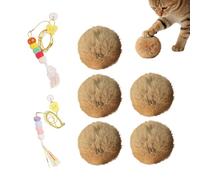 Lot de 5 interactifs en forme de boule de peluche pour chats pour soulager les ennuis - Pour animaux domestiques et petits animaux - Utilisation en intérieur et en extérieur