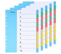 (Lot de 5) Intercalaires Classeur A4, A4 Intercalaires, Feuillets Intercalaires 10 Positions, Intercalaires Classeur A4 Carton