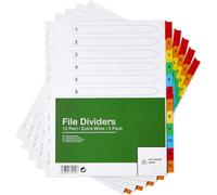 [Lot De 5] Intercalaires Classeur A4+ Extra Larges 12 Positions A4+ Extra Large 12 Intercalaires Classeur A4 Numérotés Multiperforés Onglets De Couleur Renforcés 150 G/M²