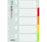 Lot de 5 intercalaires en carton A4 227 x 297 mm Couleurs assorties Archivage de documents Type A4 avec carte descriptive Matériau carton Couleurs assorties Format A4