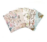 Lot de 5 intercalaires en polypropylène avec onglets A5/A6 et art botanique pour journaux/bureau - Motif floral vintage - A5 - Motif floral vintage