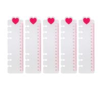 Lot de 5 intercalaires pré-perforés à 6 trous avec règle de mesure, marque-pages pliables et transparents pour journal, carnet, marque-pages