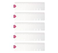 Lot de 5 intercalaires pré-perforés à 6 trous avec règle de mesure, marque-pages pliables transparents pour journal, carnet de notes, cœur