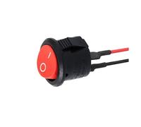 Lot de 5 interrupteurs à bascule 12 V 20 A 2 broches SPST, petit interrupteur à bascule KCD1, circuit de 20 cm, noir(Round Red,20pcs)