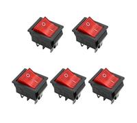 Lot de 5 interrupteurs à bascule AC 10A/125V 6A/250V DPST 4 broches 2 positions ON/OFF avec voyant LED rouge for bateau KCD4(5PCS Red)