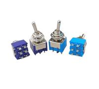 Lot de 5 interrupteurs à bascule bleus MTS202, bipolaires, à double sens, 2 positions, ON-ON, 125 V, 6 A, MTS-202(Dark blue)