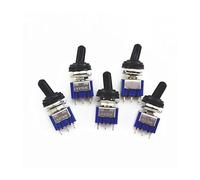 Lot de 5 interrupteurs à bascule bleus ON/OFF/ON, 3 positions, SPDT, capuchon protection Switches