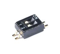 Lot de 5 interrupteurs à bascule CMS/SMT de 1,27 mm, à glissière, 1P, 2P, 3P, 4P, 5P, 6P, 8P, 10P, boîtier DIP noir, pas de bit, encodage à enclenchement(2P-10set)