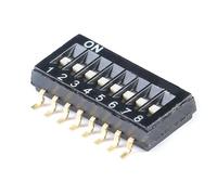 Lot de 5 interrupteurs à bascule CMS/SMT de 1,27 mm, à glissière, 1P, 2P, 3P, 4P, 5P, 6P, 8P, 10P, boîtier DIP noir, pas de bit, encodage à enclenchement(8P-3set)