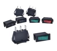 Lot de 5 interrupteurs à bascule KCD3 ON-OFF 2 positions 3 broches avec interrupteur d'alimentation lumineux 16A 250VAC/20A125VAC 35 mm x 31 mm x 14 mm(2D3P red light)
