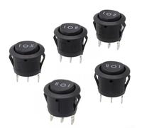 Lot de 5 interrupteurs à bascule marche/arrêt 20 mm Ouverture du panneau 12 V 250 V 10 A pour tableau de bord dans voitures, camions, camping-cars, UL94V 2 Matériau ignifuge