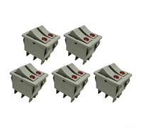 Lot de 5 interrupteurs à bascule marche/arrêt 250 V 16 A pour remplacement de chauffe-huile et intégration de circuit de chauffage électrique (gris)