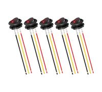 Lot de 5 interrupteurs à bascule ronds 12 V 20 A avec lumière LED et connexion de fil électronique pour une installation facile automobile