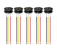 Lot de 5 interrupteurs à bascule ronds 12 V 20 A avec lumière LED et connexion de fil électronique pour une installation facile automobile