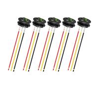 Lot de 5 interrupteurs à bascule ronds 12 V 20 A avec lumière LED et connexion de fil électronique pour une installation facile automobile