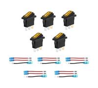 Lot de 5 interrupteurs à bascule ronds 12 V IP65 pour voiture, bateau, utilisation domestique, jaune