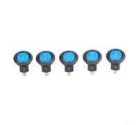Lot de 5 interrupteurs à bascule ronds LED - 12 V - 20 A - Étanche IP67 - 12 V - Pour voiture, bateau, SPST - Interrupteur marche/arrêt - 12 V - 20 A - Avec affichage LED - Interrupteur rond étanche