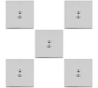Lot de 5 interrupteurs à bascule simples rétro sans vis Chromé 10 A Plaque murale à levier Style vintage classique