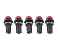 Lot de 5 interrupteurs à bouton-poussoir autobloquants avec indice de 11 A conçus pour le modélisme, l'utilisation domestique et les projets de contrôle électronique (PBS-11B sans serrure)