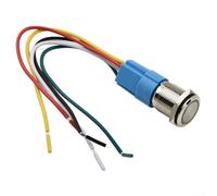 Lot de 5 interrupteurs à bouton-poussoir momentanés en métal de 16 mm, 12 V-24 V ON-OFF avec anneau lumineux LED, réinitialisation automatique, IP66 IK09 résistant au vandalisme, contrôle industriel