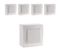 Lot de 5 interrupteurs complet va et vient 10A en saillie - Blanc - Presto - Zenitech
