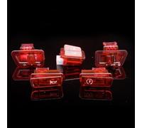 Lot de 5 interrupteurs de commande pour moto - Variateur d'intensité - Bouton de démarrage pour Honda - Pour Kawasaki (rouge)
