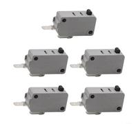 Lot de 5 interrupteurs de porte pour micro-ondes Normal Ouvert, 27,8 x 10,3 x 15,9 mm, interrupteur de fin en PBT, interrupteur de voyage compact pour cuisine, machine à laver et cuiseur à riz, gris