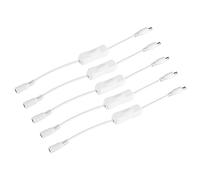 Lot de 5 interrupteurs pour bande lumineuse LED, connecteur d'alimentation 12 V CC avec bouton marche/arrêt pour lampe de table, contrôle facile, sans dé, sans soudure, blanc et (Blanc)