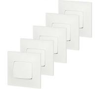 Lot de 5 interrupteurs va-et-vient Neptune, blanc, LEGRAND Blanc G