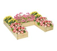 Lot De 5 Jardinières - Ensemble De 5 Carrés Potagers - Forme Personnalisable - Bois De Sapin Pré-Huilé