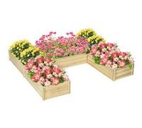 Outsunny Jardinière de jardin lot de 5 potager de jardin transformable bac à fleurs d'extérieur en bois de sapin pré-huilé | Aosom France
