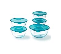 Lot de 5 jattes avec couvercle - - 2x 0,5L + 1x 1L + 2x 2L