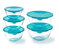 Lot de 5 jattes avec couvercle - PYREX - 1x 0,5L + 2x 1L + 2x 2L