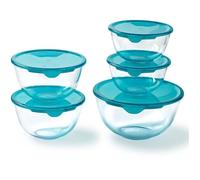 Lot de 5 jattes avec couvercle - PYREX - 2x 0,5L + 1x 1L + 2x 2L