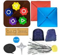 Lot de 5 Jeux Gonggi Traditionnels Coréens en Pierres Colorées avec Étui Rond