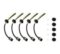 Lot de 5 joints filtrants pour débroussailleuses, taille-haies et taille-haies | Compatible avec ouverture de réservoir de carburant de 18 mm | Comprend des tuyaux noirs de 27 cm et jaunes de 14,5 cm