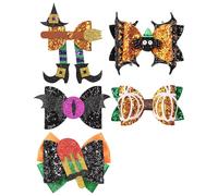 Lot de 5 jolies pinces à cheveux sur le thème d ' Halloween Collection de pinces à cheveux pour fête d ' Halloween Épingles d ' araignées de citrouille pour Barrettes de citrouille à