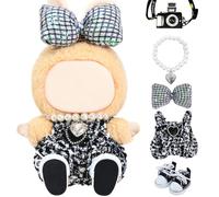 Lot de 5 jolis vêtements de poupée pour Labubu - Accessoires pour mini La Boo-Boo Big Into Energy Monster Labooboo - Boîte de protection pour sac de présentation - Porte-clés